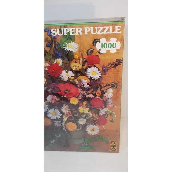 Vintage FX Schmid 1000 Pc Puzzle 98210 Super Puzzle Wildflowers West Germany - Picture 2 of 7